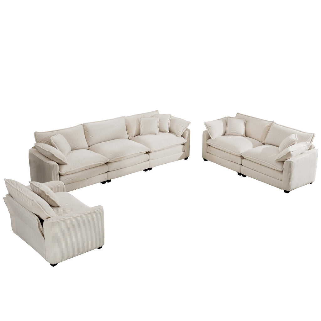 Modern Fabric Living Room Sofa 2-Piece Set