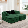 77.2" Teddy Fabric No Assembly Sofa with Double Chaises
