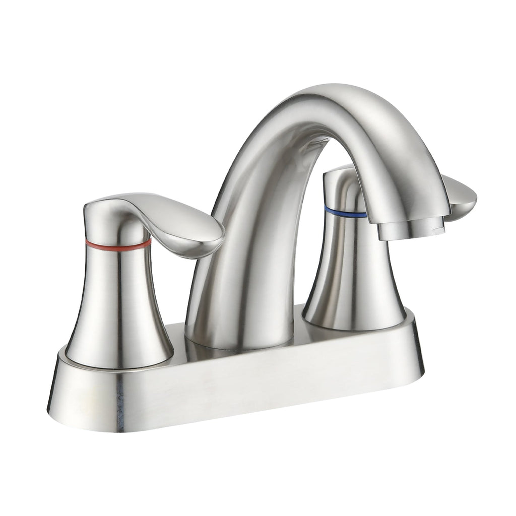 Two Handle 4 Inch Centerset Bathroom Sink Faucet with Pop-Up Drain