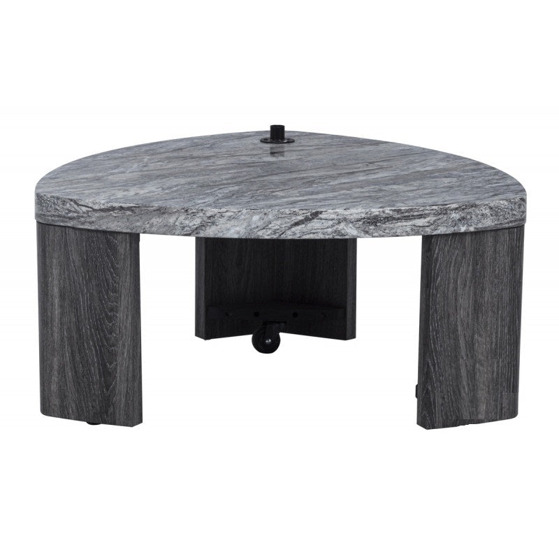 Granite Gray Marble-Look Coffee Table Set