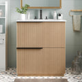 30" Bathroom Vanity with Ceramic Sink and Full-Extension Drawers