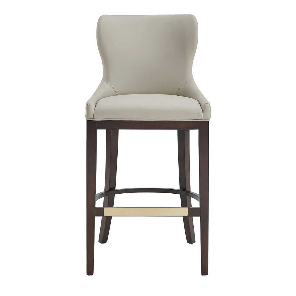 Blair Wood Upholstered Barstool in Stone