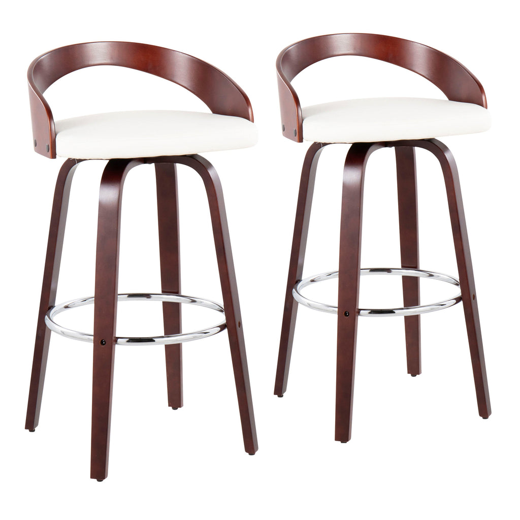 Mid-Century Modern Barstool with Swivel in Cherry