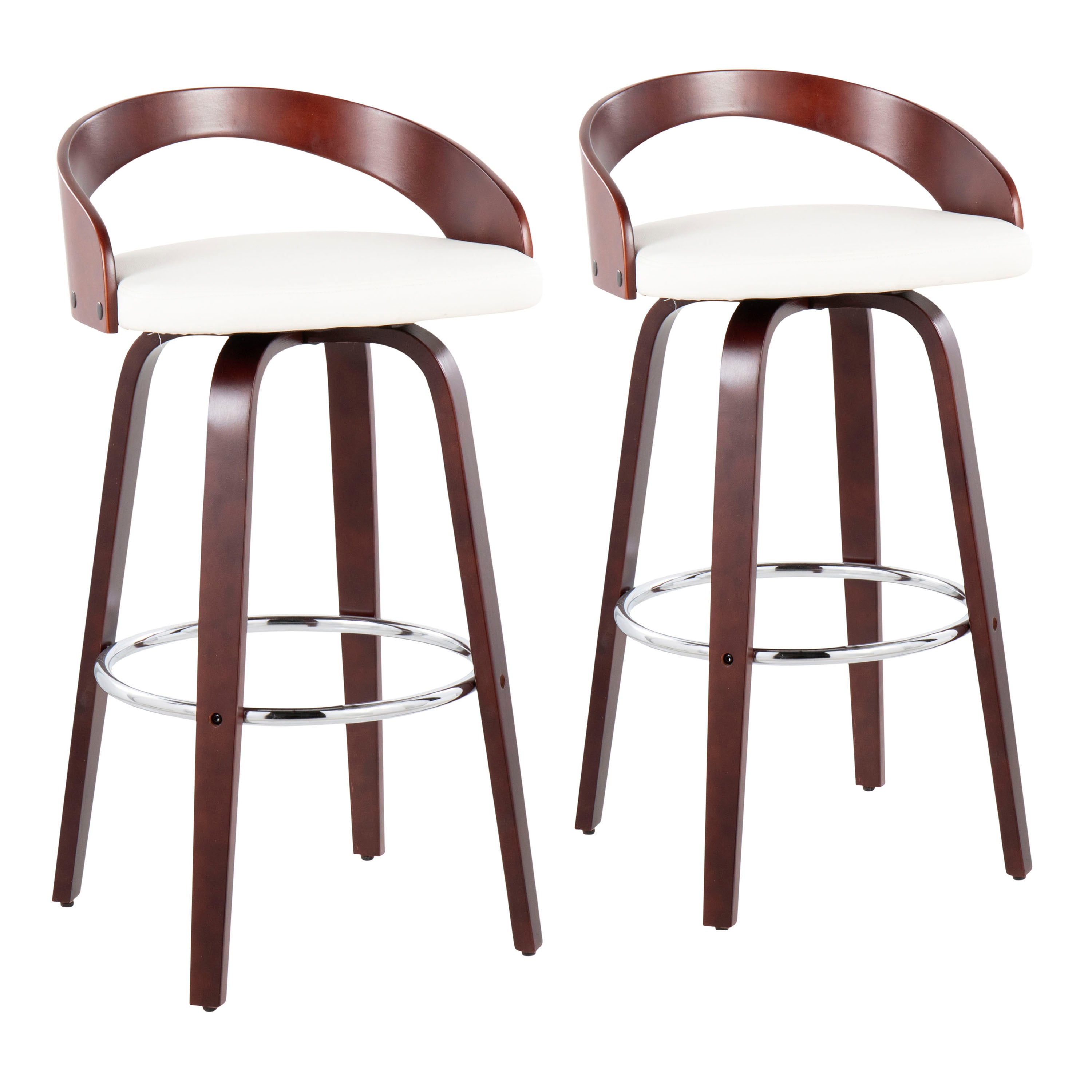 Mid-Century Modern Barstool with Swivel in Cherry