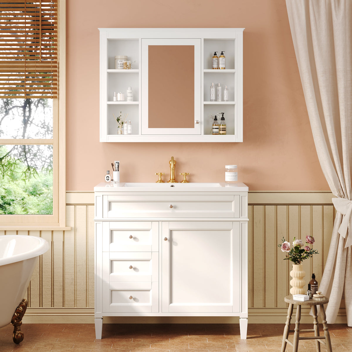 36" Bathroom Vanity with Medicine Cabinet