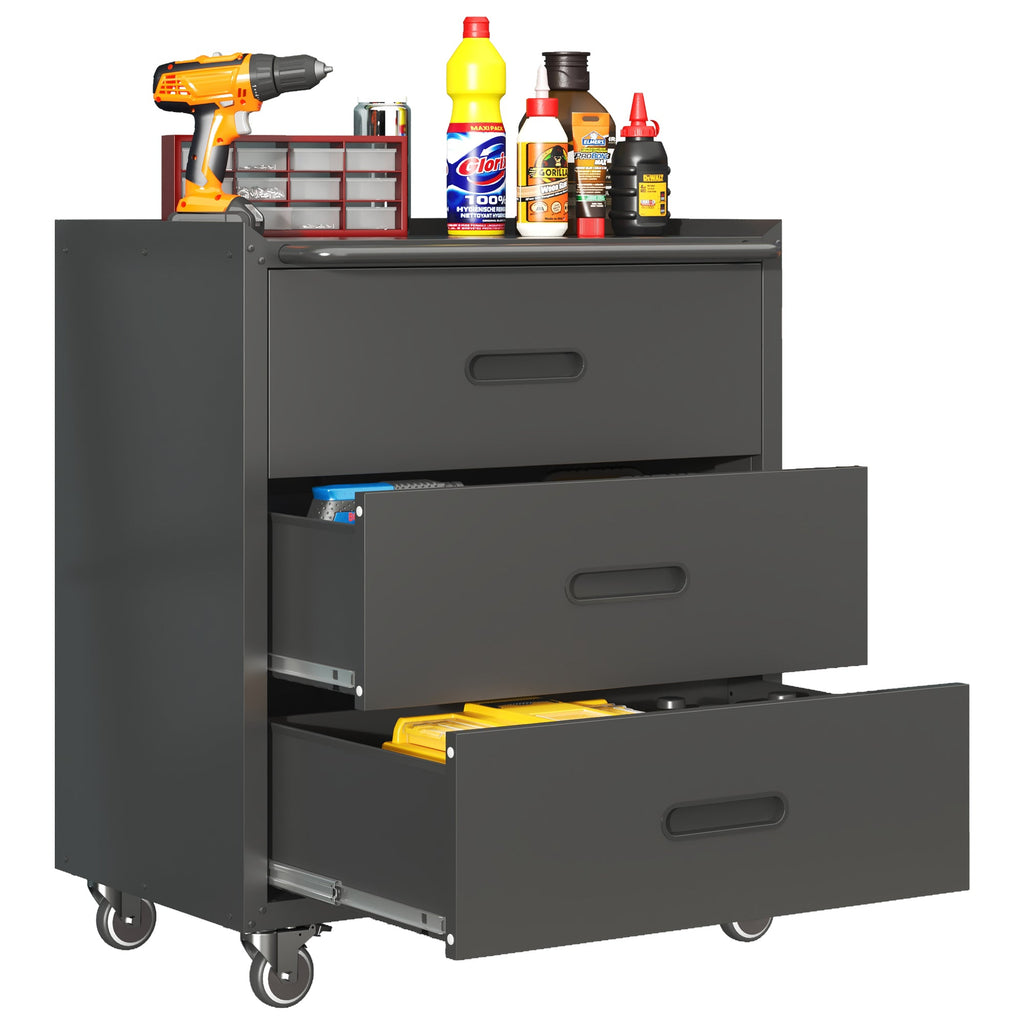Heavy-Duty Metal Storage Cabinet with Wheels