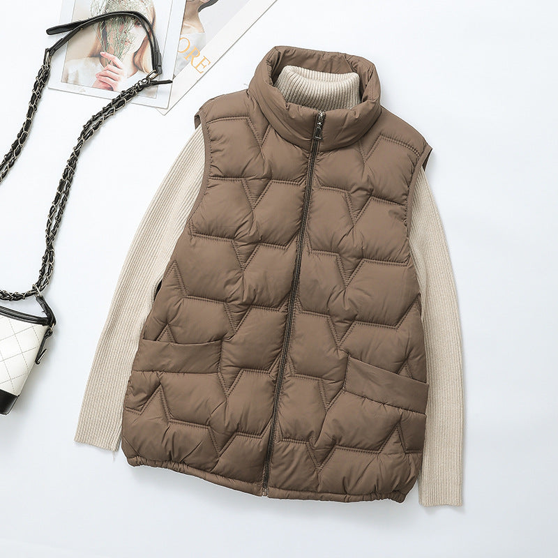 Large-size Down Cotton Vest For Fall And Winter