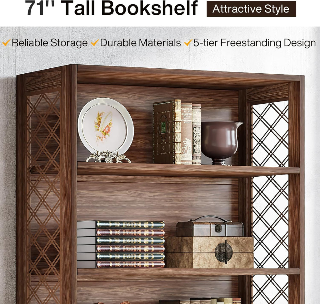 70.8" 6-Tier Vintage Bookcase