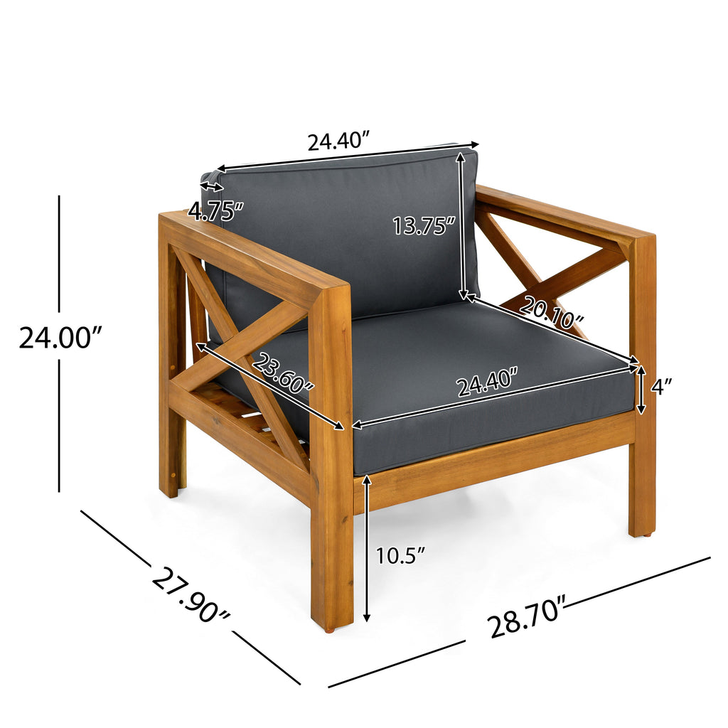 Patio Conversation Set, Outdoor Wood Conversation Seat