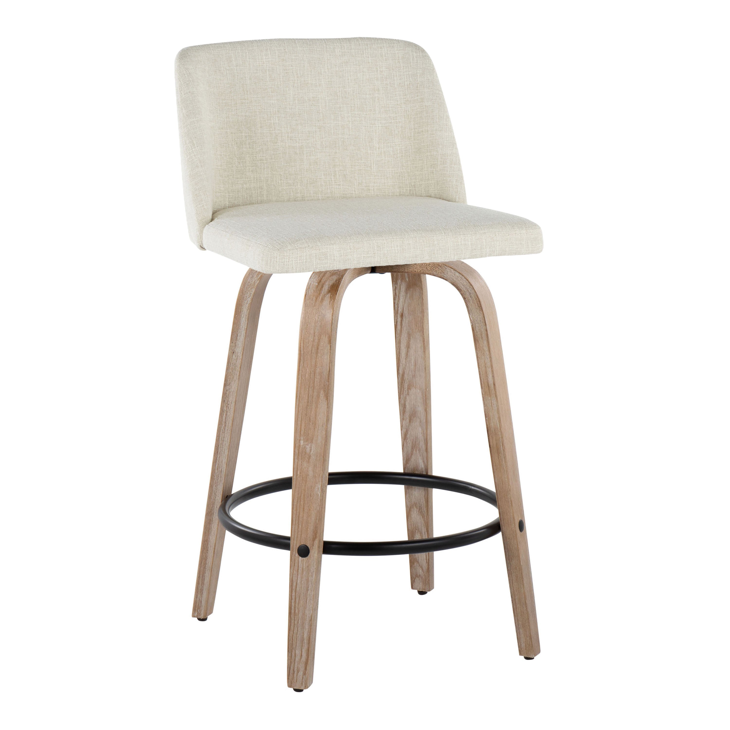 26" Contemporary Fixed-Height Counter Stool with Swivel