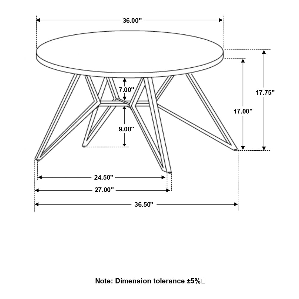 Travis Cement and Gunmetal Round Top Coffee Table