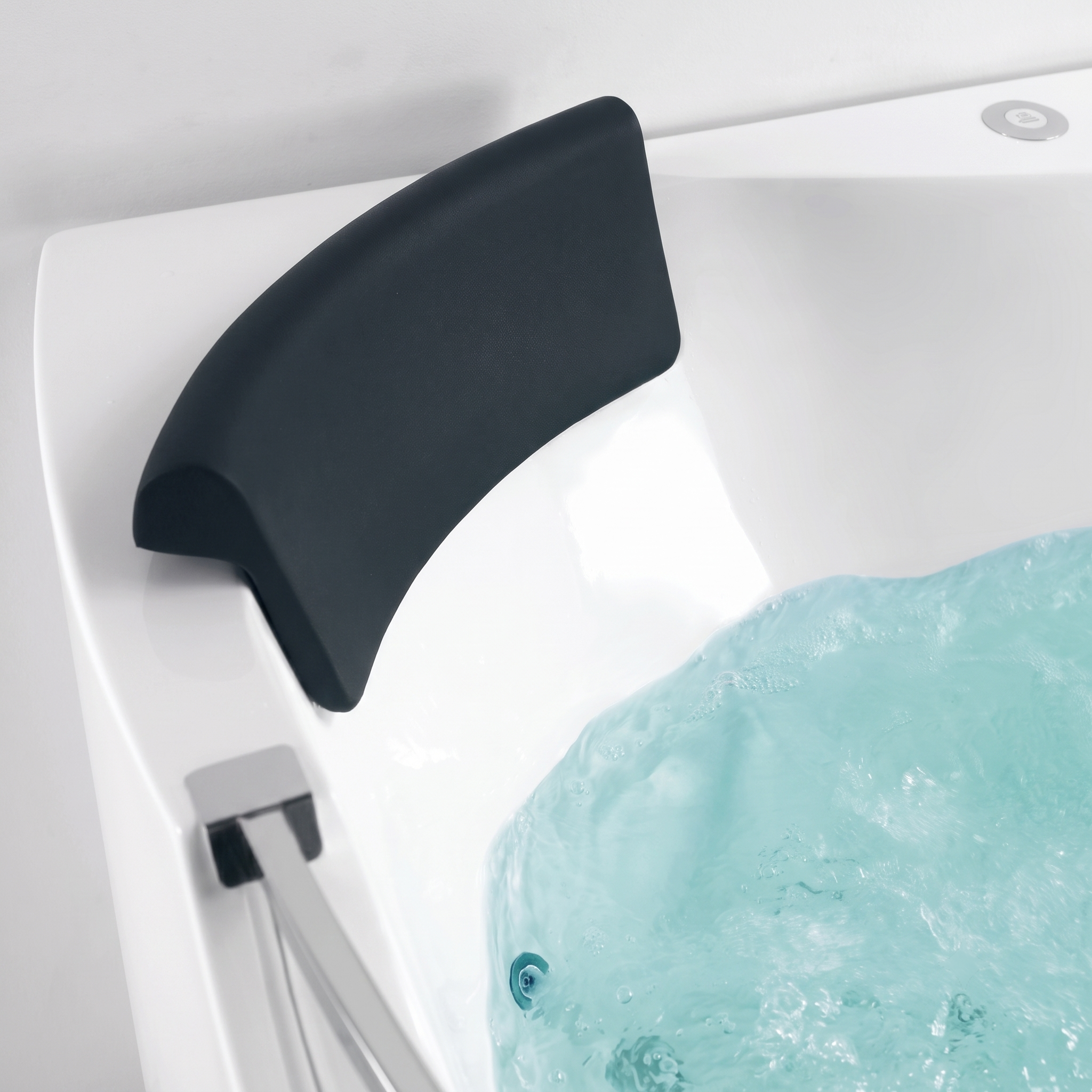 59" Corner Whirlpool Bathtub for 2-Person, Luxury Jetted Spa Tub