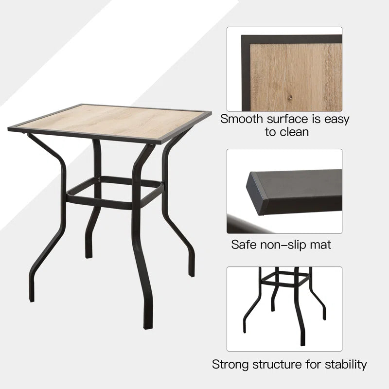 Outdoor Patio Bar Table Square Metal Table