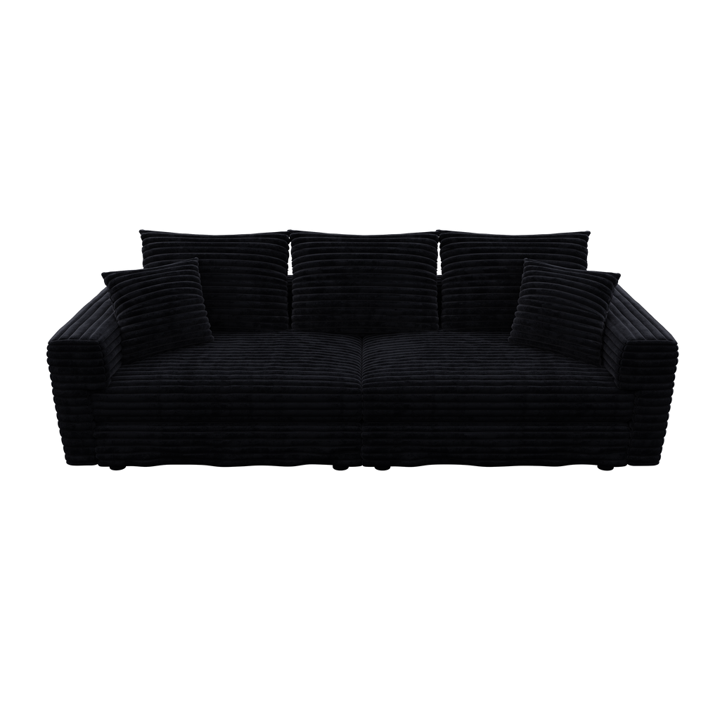 Plush Corduroy 3-Seat Sofa