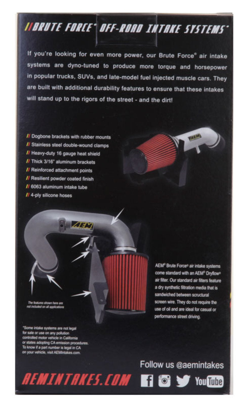 AEM Induction AEM Dryflow Conical Air Filter 2.75in Flange ID / 6in Base OD / 5.125in Top OD / 9.125in Height 21-2029BF