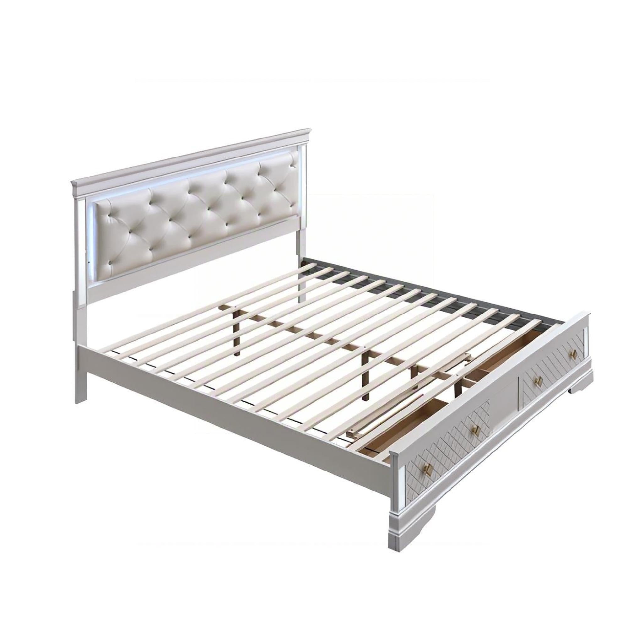 Verona G6735B-QSB Queen Bed (Mattress Not Included), Pearl