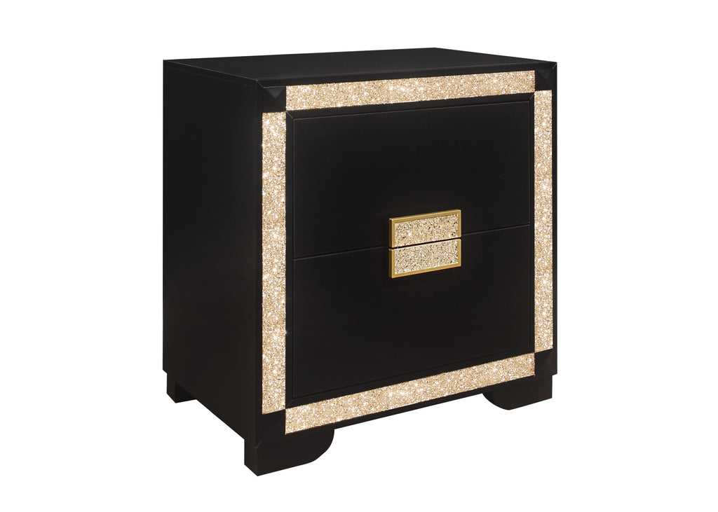 Lively Black/Gold Nightstand