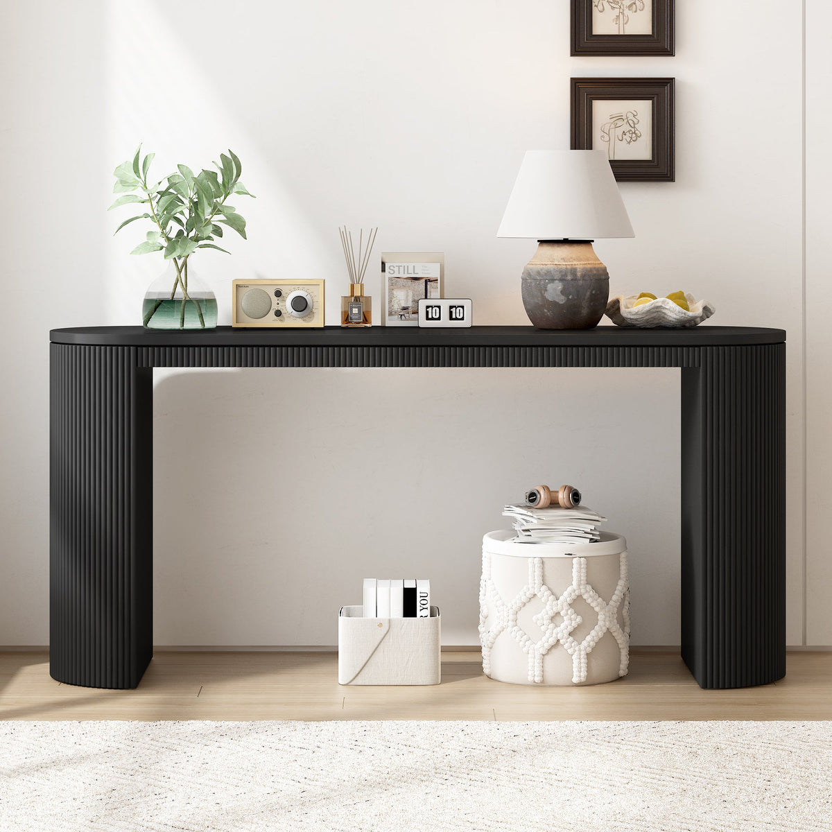 U_STYLE Curved Design Console Table