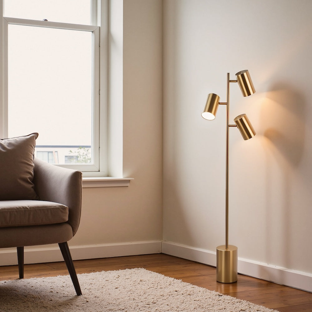 Harmony Brassed Gold Floor Lamp
