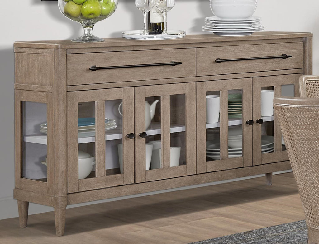 Power Raedy Buffet with Glass Cabinet Doors