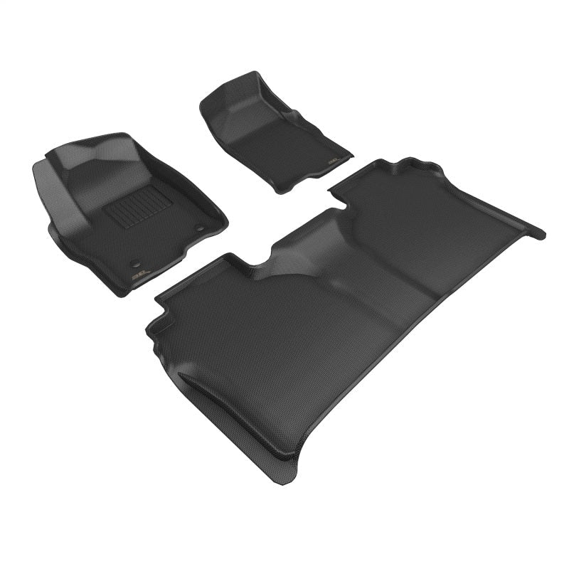 3D MAXpider 19-24 GMC Sierra Kagu 1st & 2nd Row Floormats - Black L1GM03201509