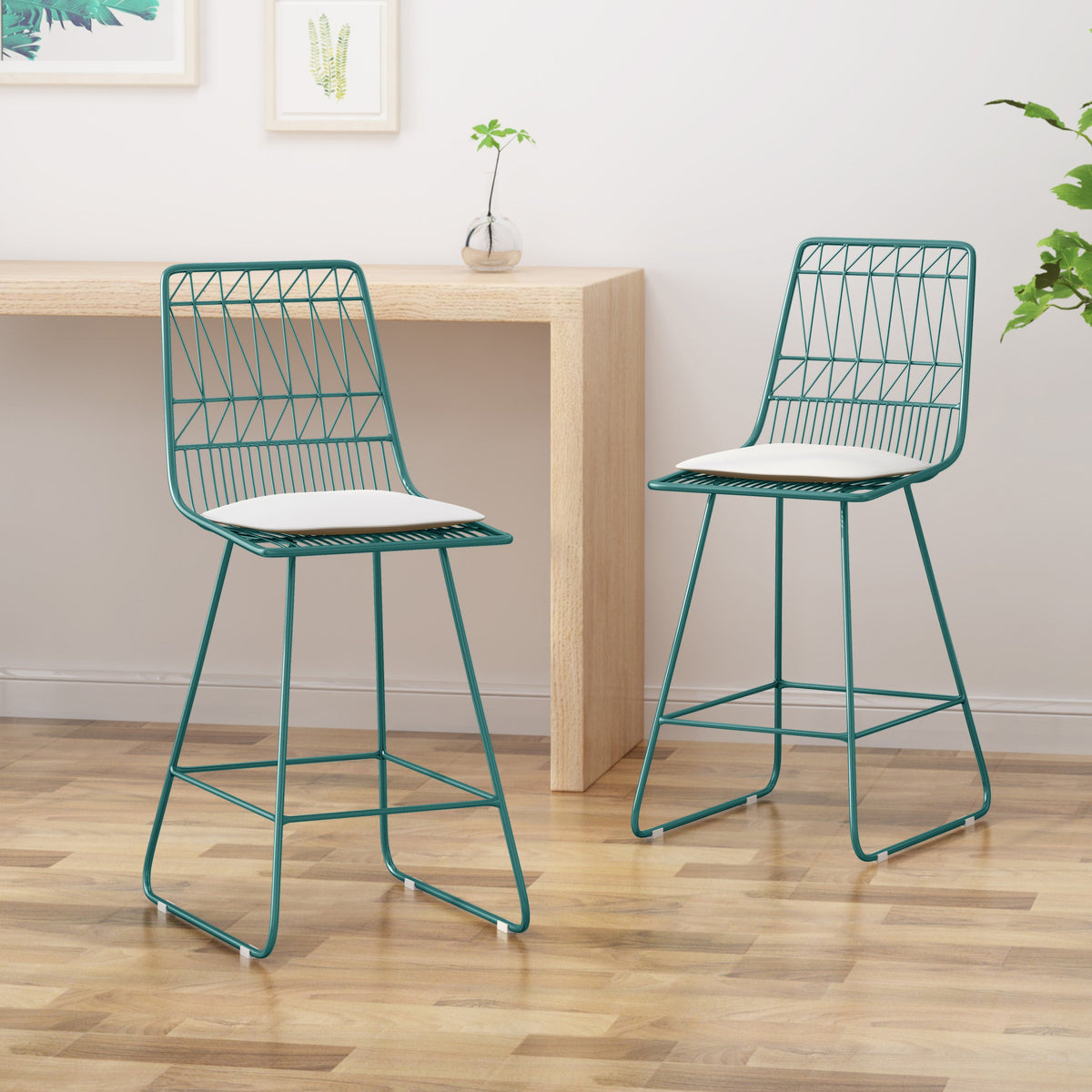 Niez Counter Stool with Cushions - Set of 2