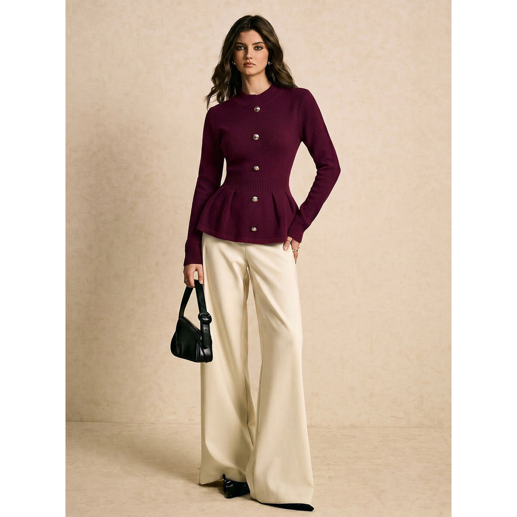 Retro Single-breasted Chic Long-sleeved Top