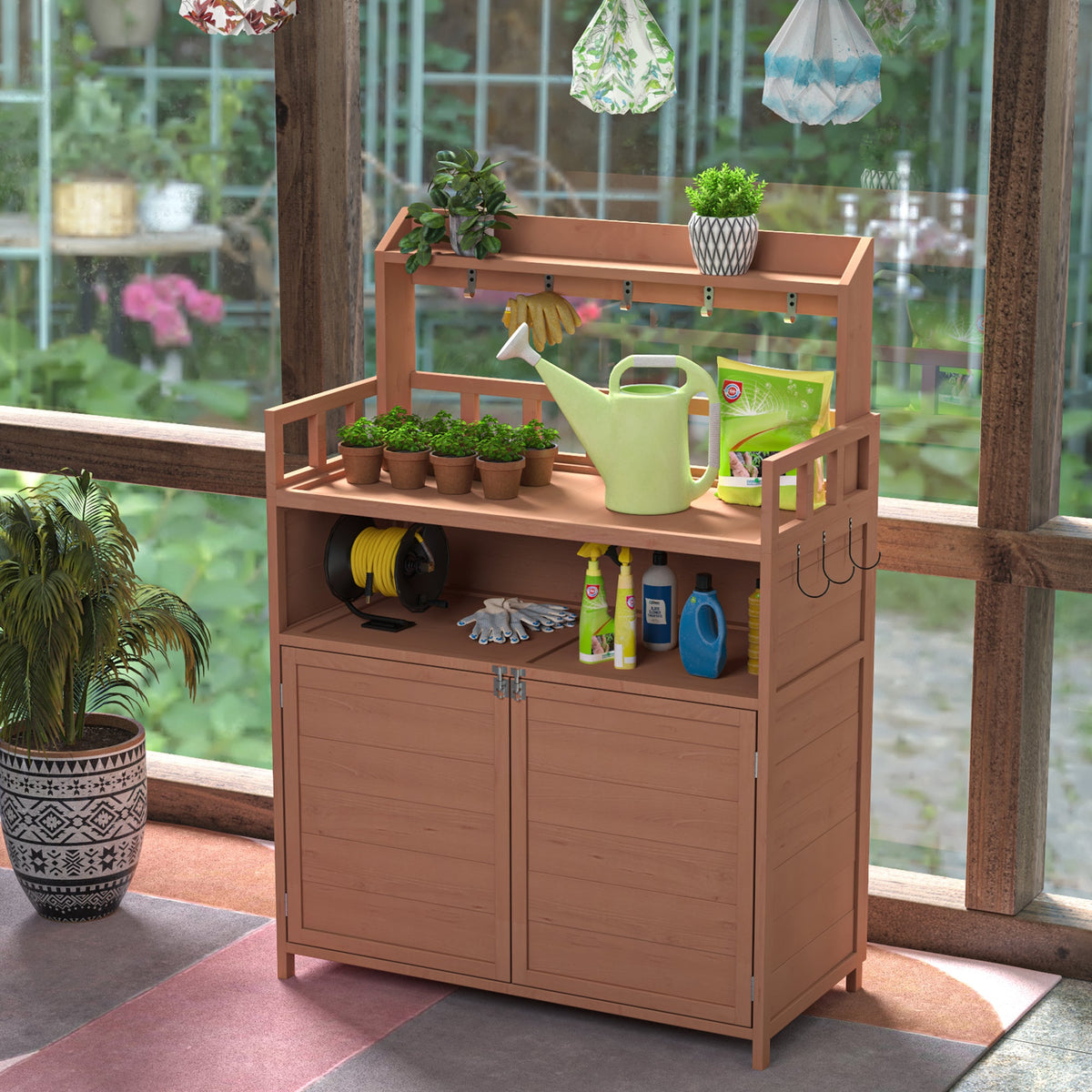 Potting Bench Outdoor Gardening Table for Patio