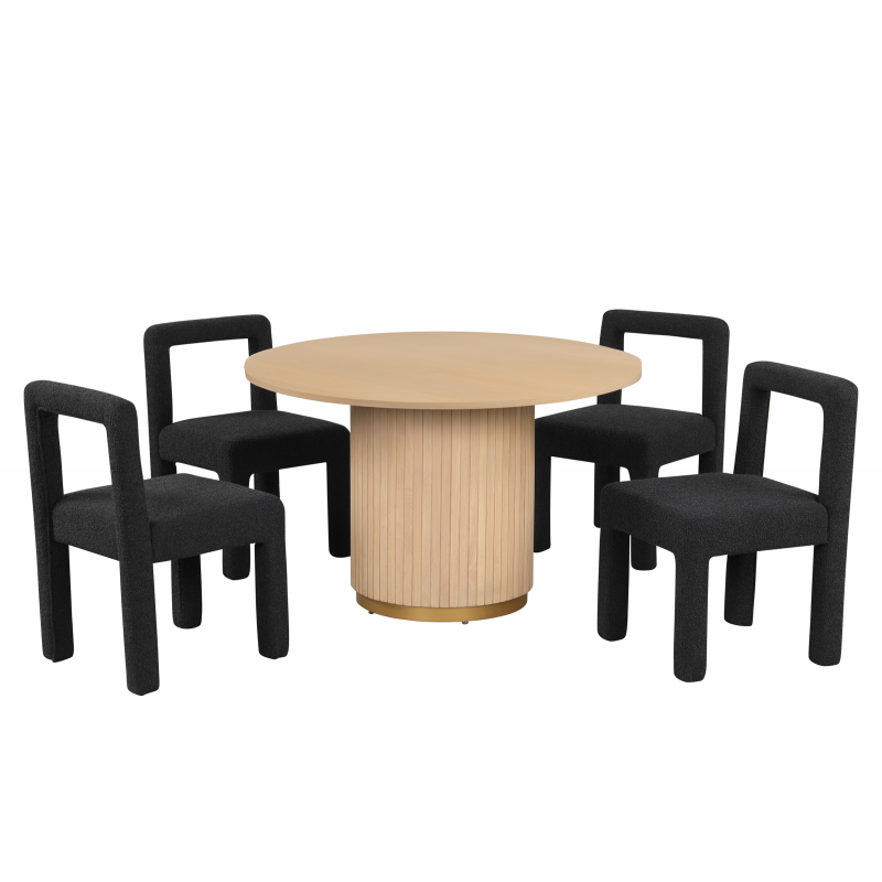 Modern Dining Chair Set of 2, Boucle Upholstered