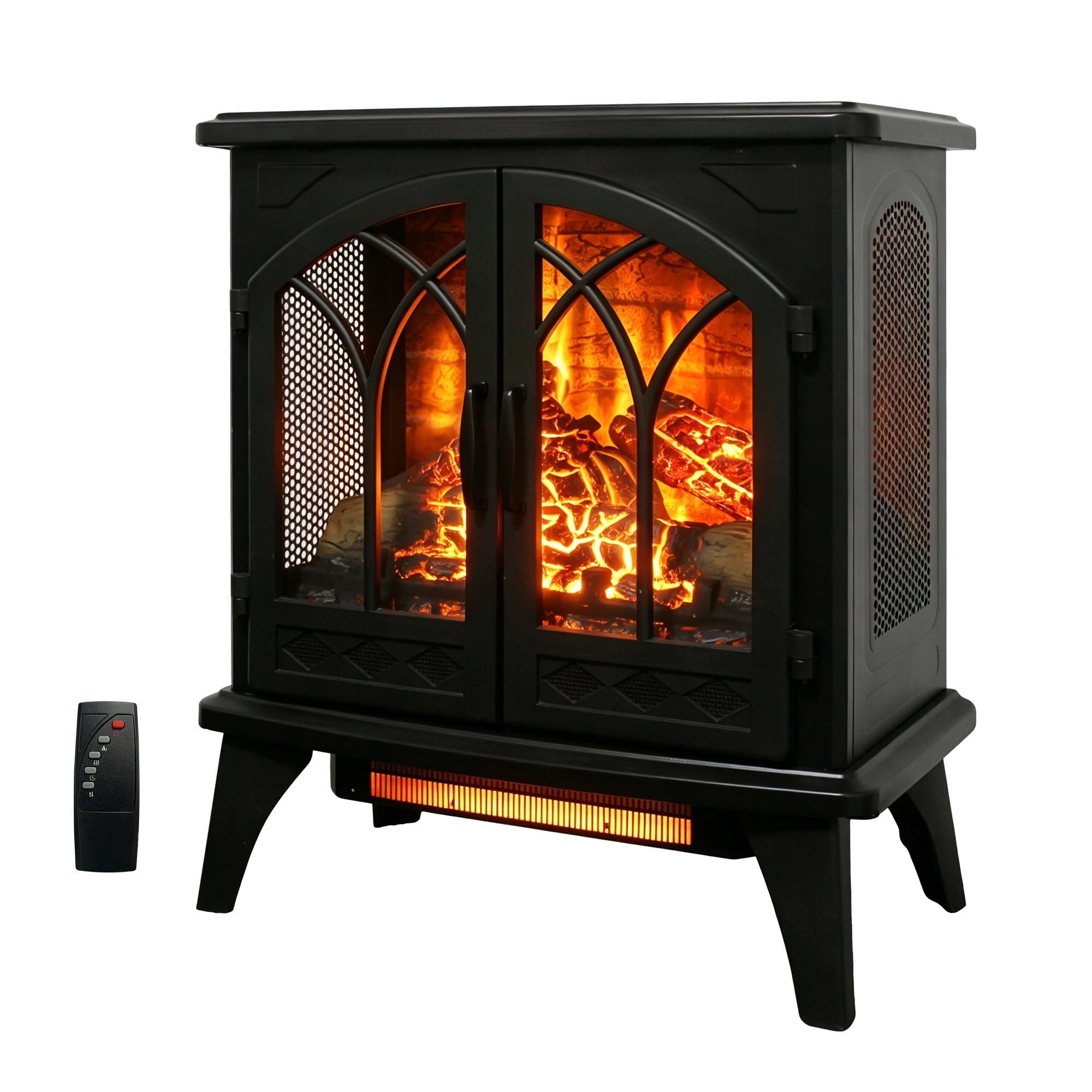 24 Inch 3D Flame Electric Infrared Quartz Fireplace Stove