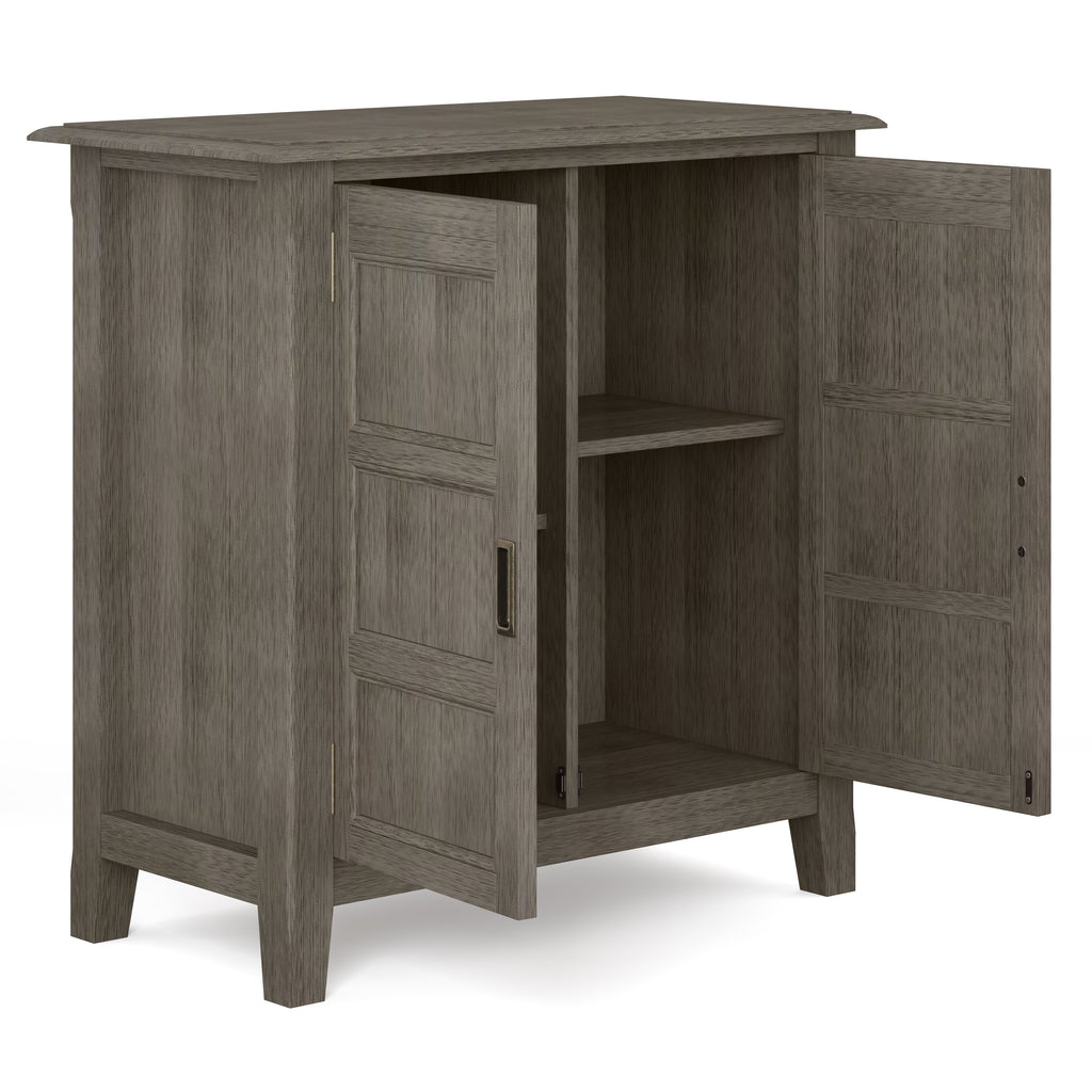 Burlington 30 Inch Wide Solid Wood Low Storage Cabinet in Farmhouse