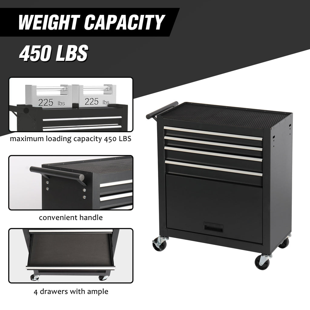 4-Drawer Rolling Tool Chest with Wheels