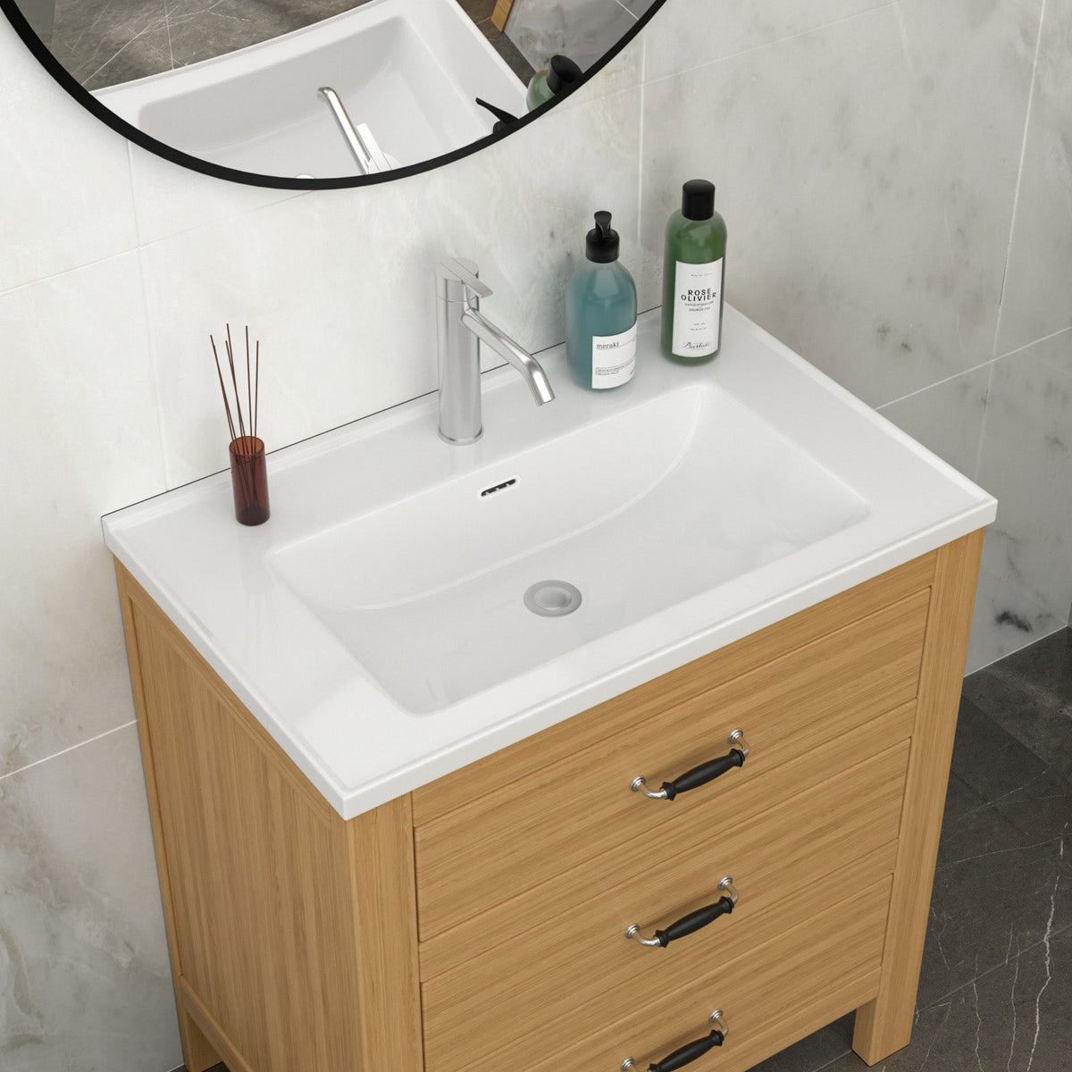 32"x20" White Rectangular Single Vanity Top