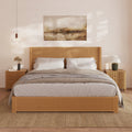 Solid Wood Platform Bed Frame with Headboard - King Size