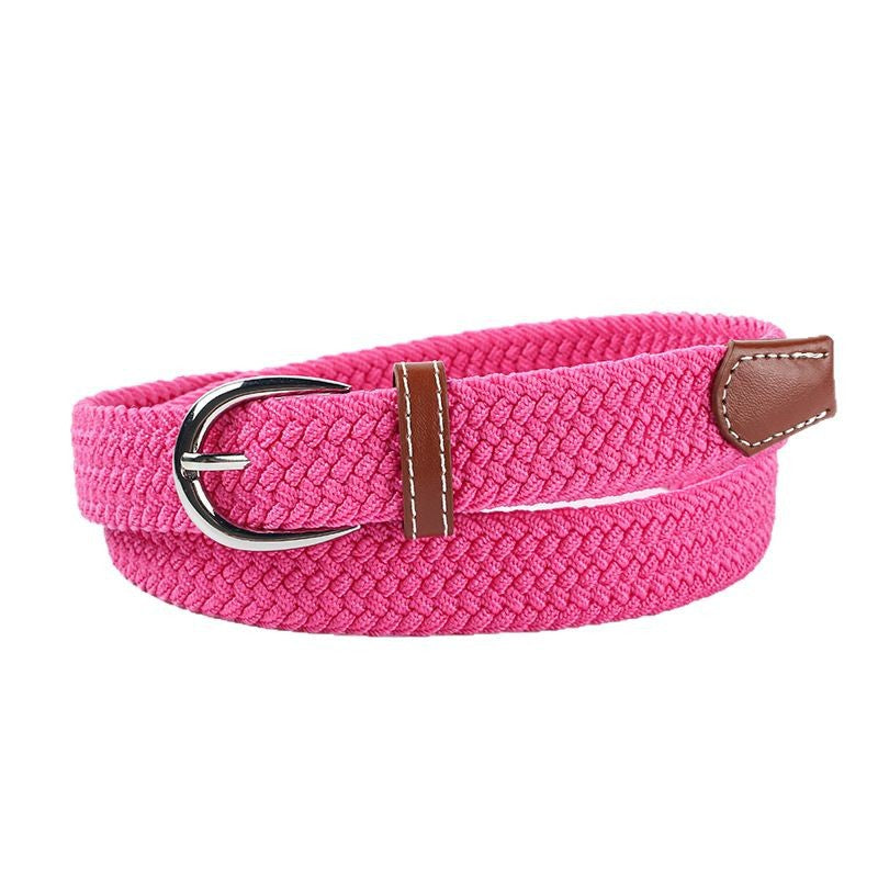 Youth Student Canvas Elastic Braided Belt