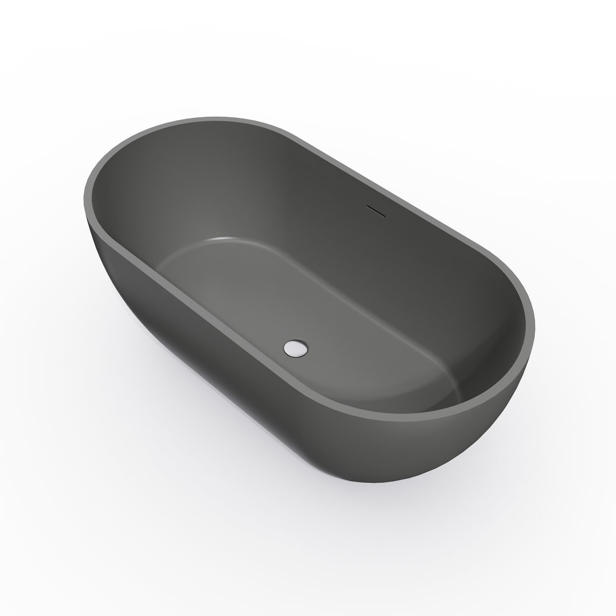 63 Inch Solid Surface Oval Shape Freestanding Bathtub