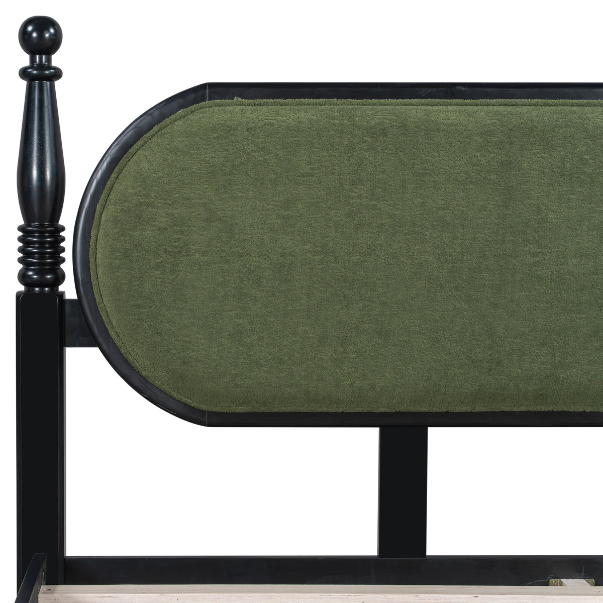 King Bed Frame, Solid Wood Platform with Slats, Modern