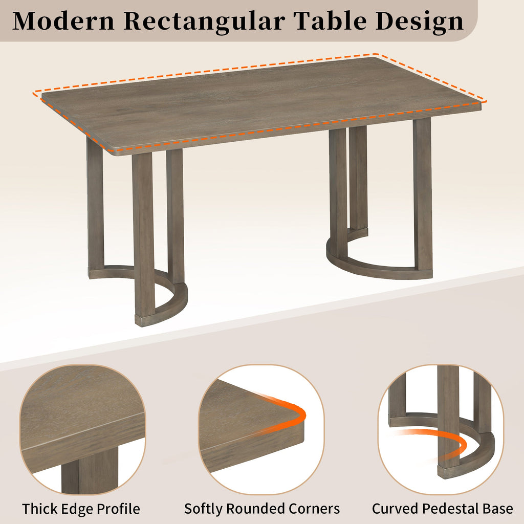 TREXM 7 Piece Dining Table Set for 6, Espresso