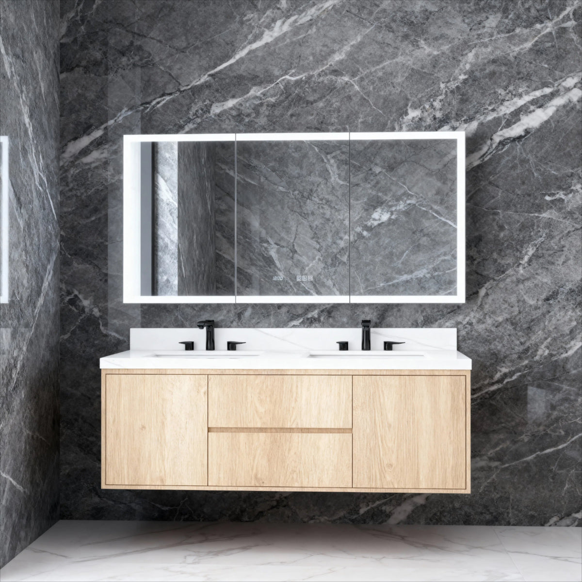 60 Inch W x 30 Inch H Rectangular LED Bathroom Mirror