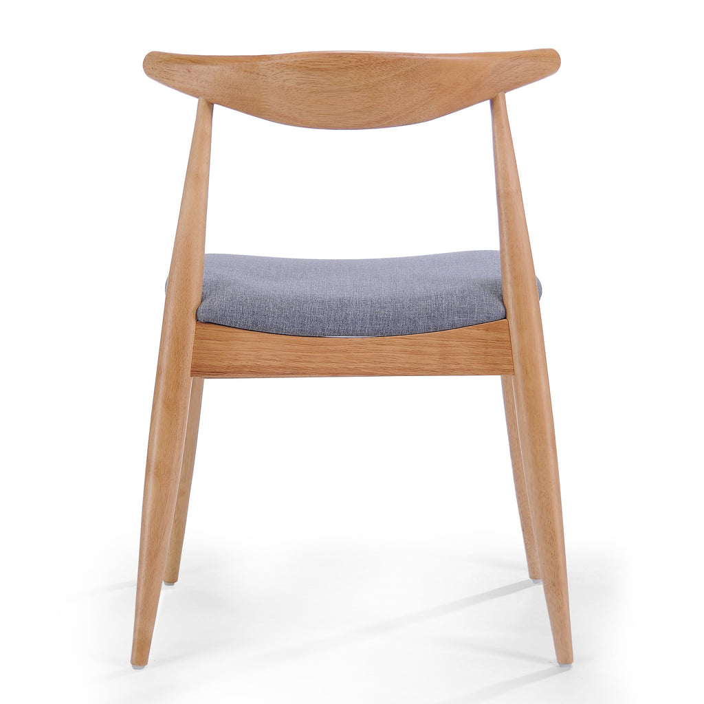 Set of 2 Rubberwood Dining Chairs with Ergonomic Backrest
