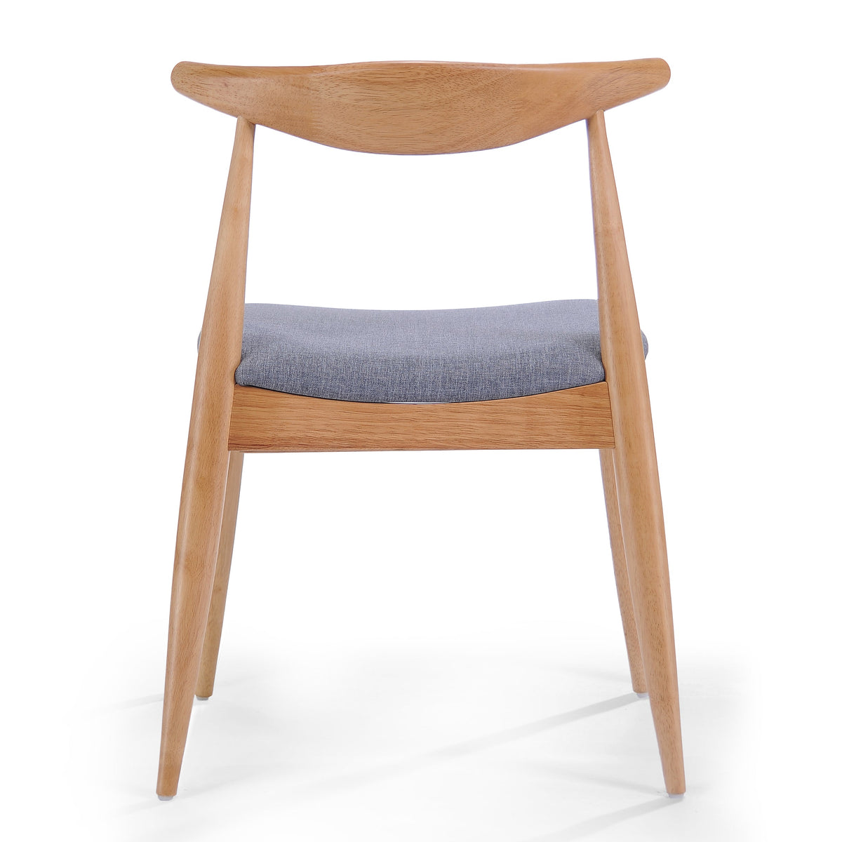 Set of 2 Rubberwood Dining Chairs with Ergonomic Backrest