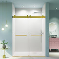 Frameless Double Sliding Soft-Close Shower Door in Brushed