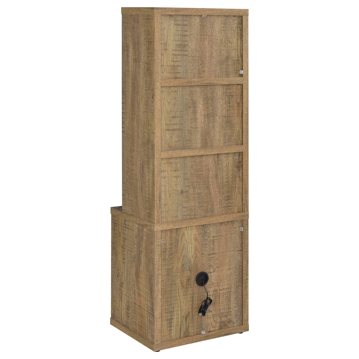 Geary Mango 3-Shelf Bookcase USB and Lockable Drawer