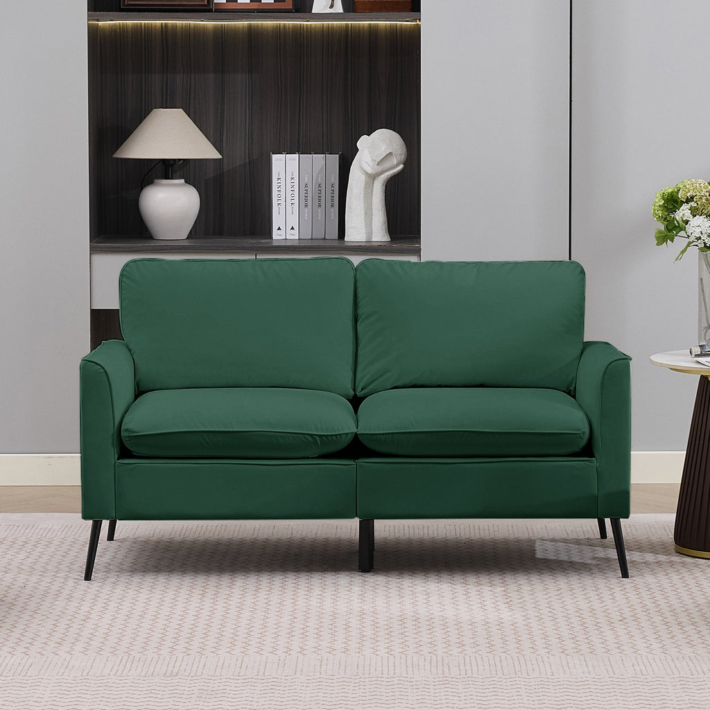 TS Cat Paw Leather Upholstered Loveseat - Nordic Retro Green