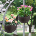 Self-Watering Hanging Rattan-Inspired Planter