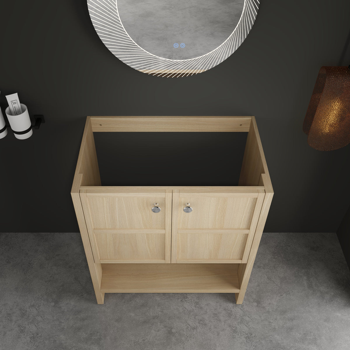 30" Freestanding Bathroom Vanity, 2 Soft Closing Doors