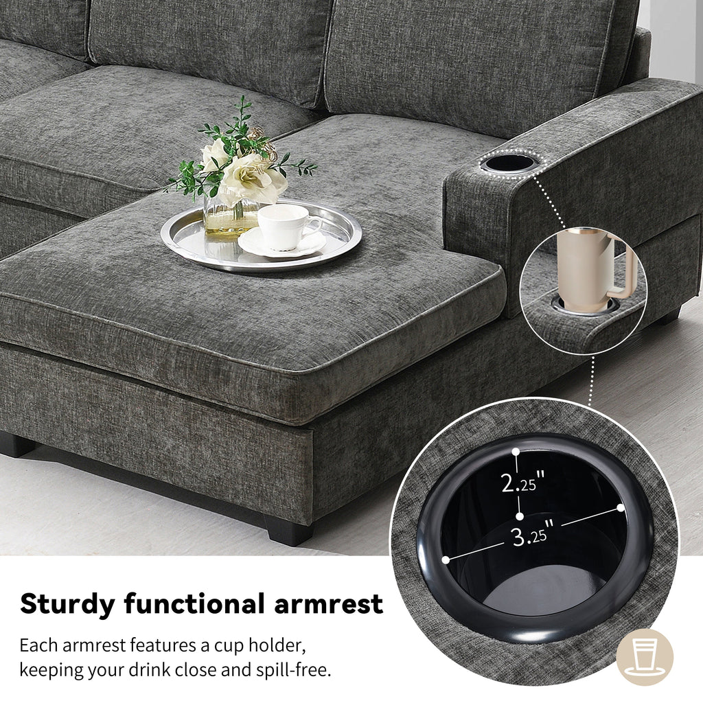 117.5" U-Shaped Sectional Sofa