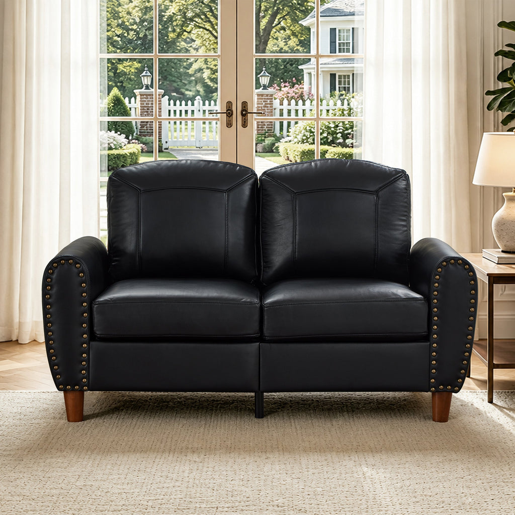 Classic 59" Faux Leather Loveseat