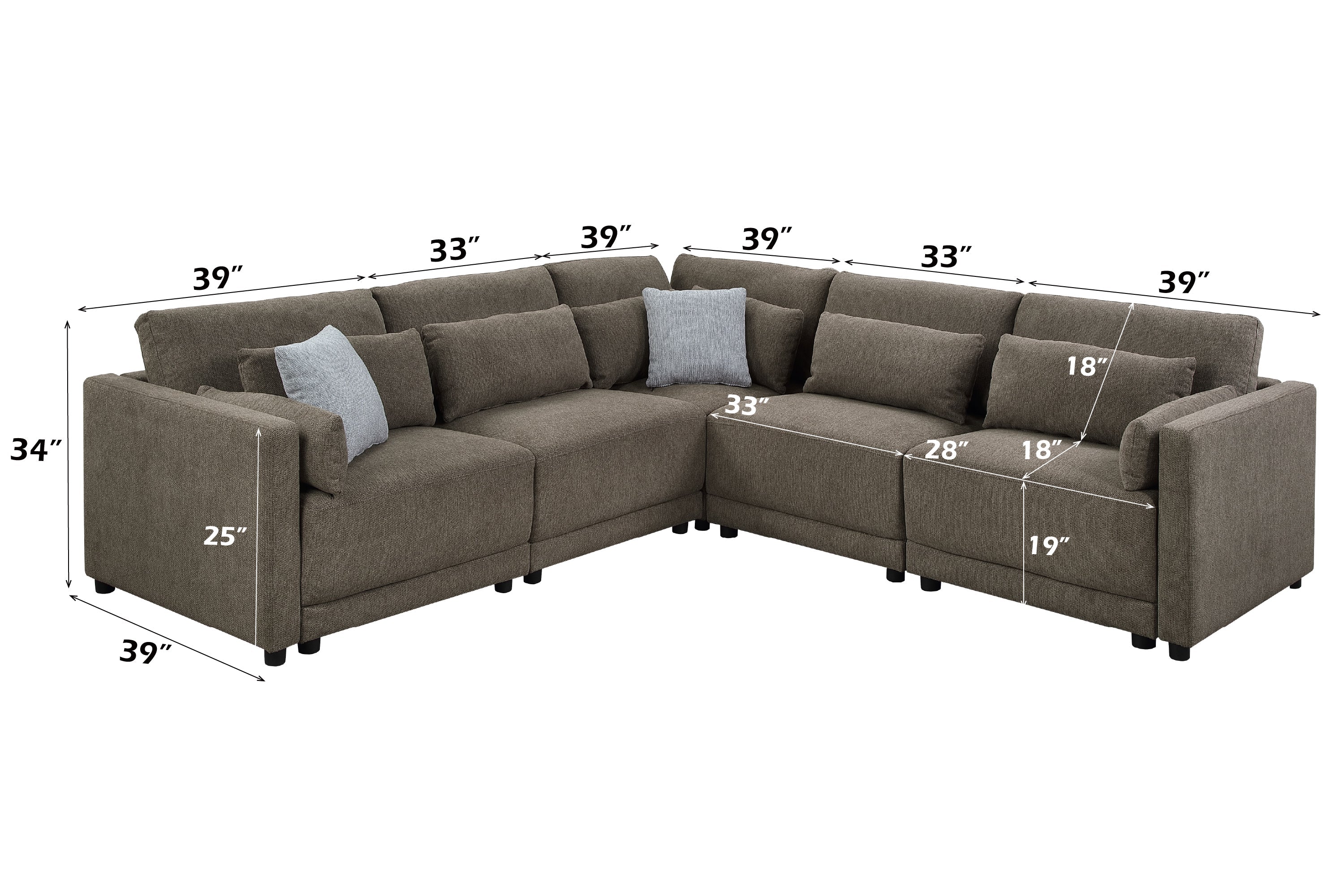 Rylie 5-Piece Modular Sectional Sofa