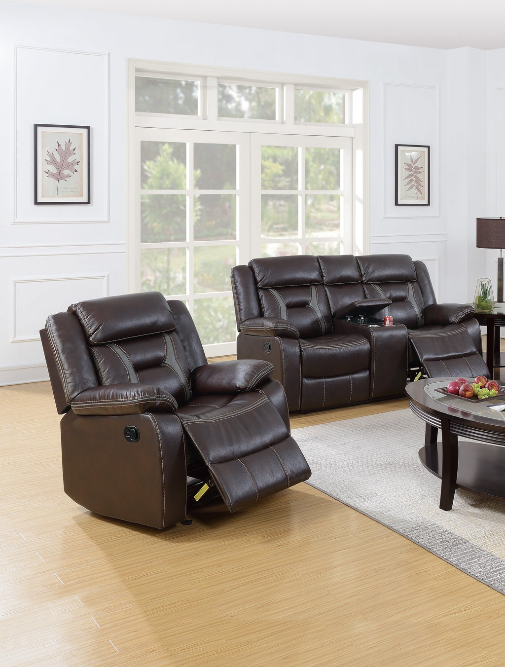 Modern Elegant Power Motion 2pc Living Room Set